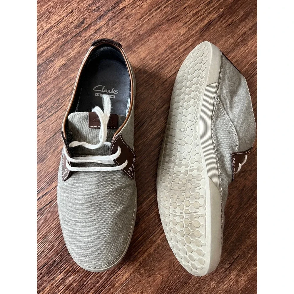 Clarks Collection Men's Lace Up Canvas /Fabric Upper Shoes Size 9.5 M